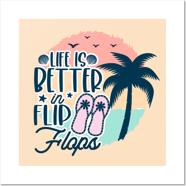 Summertime, beach vibes, vacation quote Wall Art by Rising_Air